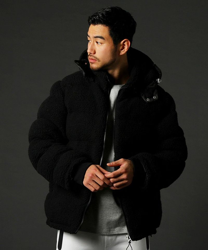 LUXE/R 高密度タフタ×ボア中綿入りジャケット 高密度タフタ×ボア中綿入りフードパーカージャケット | REZES