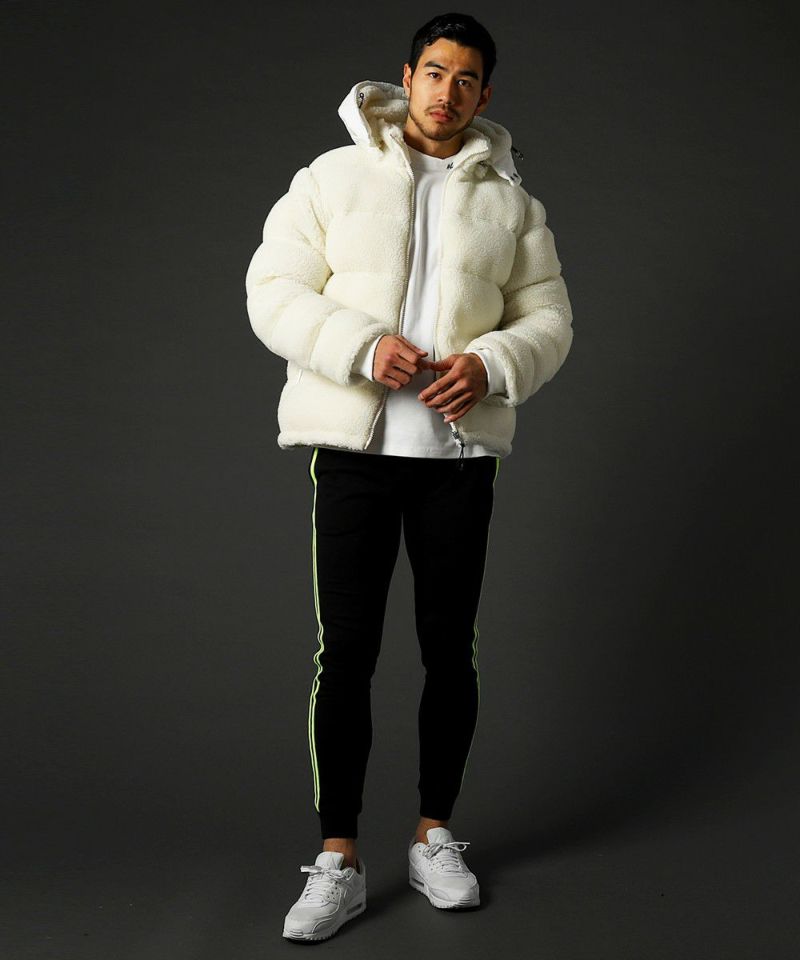 LUXE/R 高密度タフタ×ボア中綿入りジャケット 高密度タフタ×ボア中綿入りフードパーカージャケット | REZES