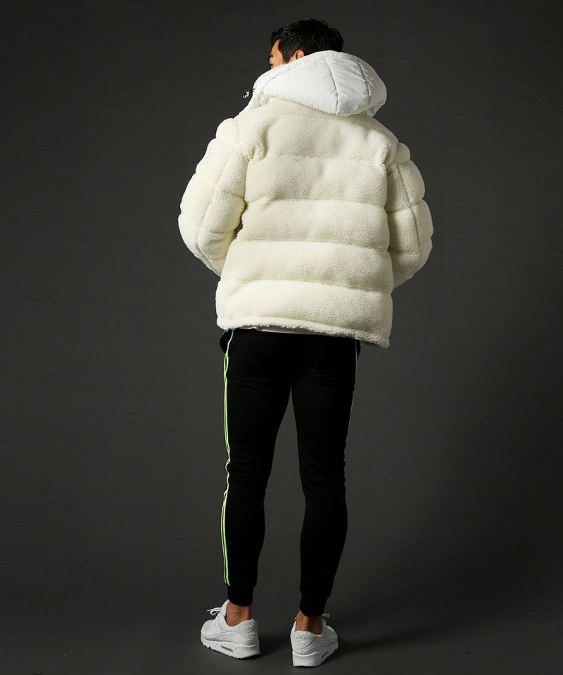LUXE/R 高密度タフタ×ボア中綿入りジャケット 高密度タフタ×ボア中綿入りフードパーカージャケット | REZES