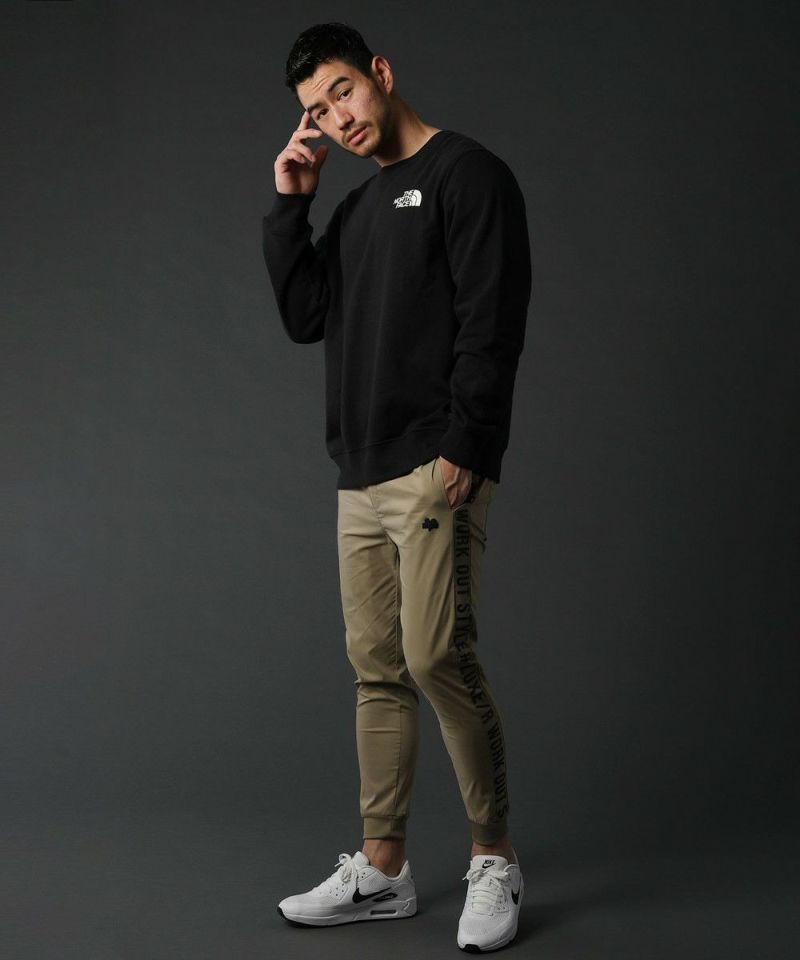 LUXE/R GOLF 袖プリント布帛ストレッチナイロントレーナー LUXE/R GOLF 袖プリント 布帛 ストレッチ ナイロントレーナー