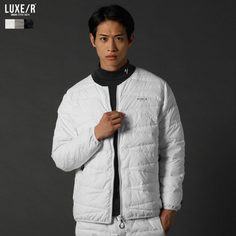 タグ付き　  ホワイトダウンジャケット　Mサイズ 高密度タフタノーカラーダウンジャケット | REZES OFFICIAL ONLINE STORE