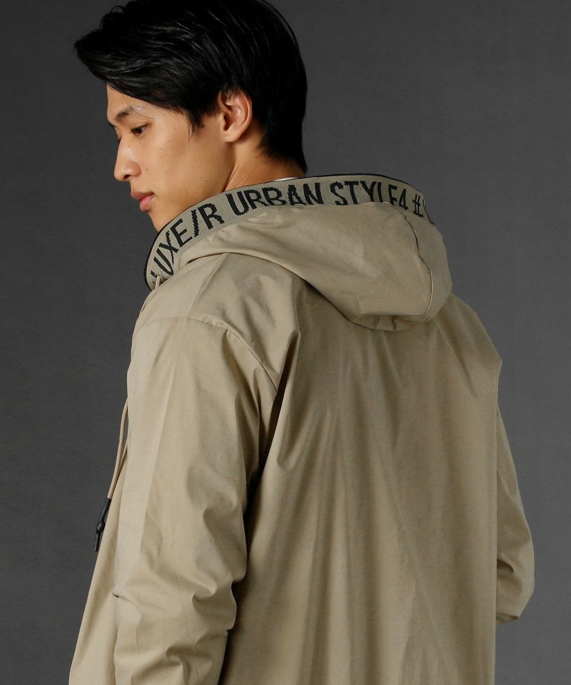 ストレッチ布帛厚盛ゴムラバープリントジップパーカー | REZES