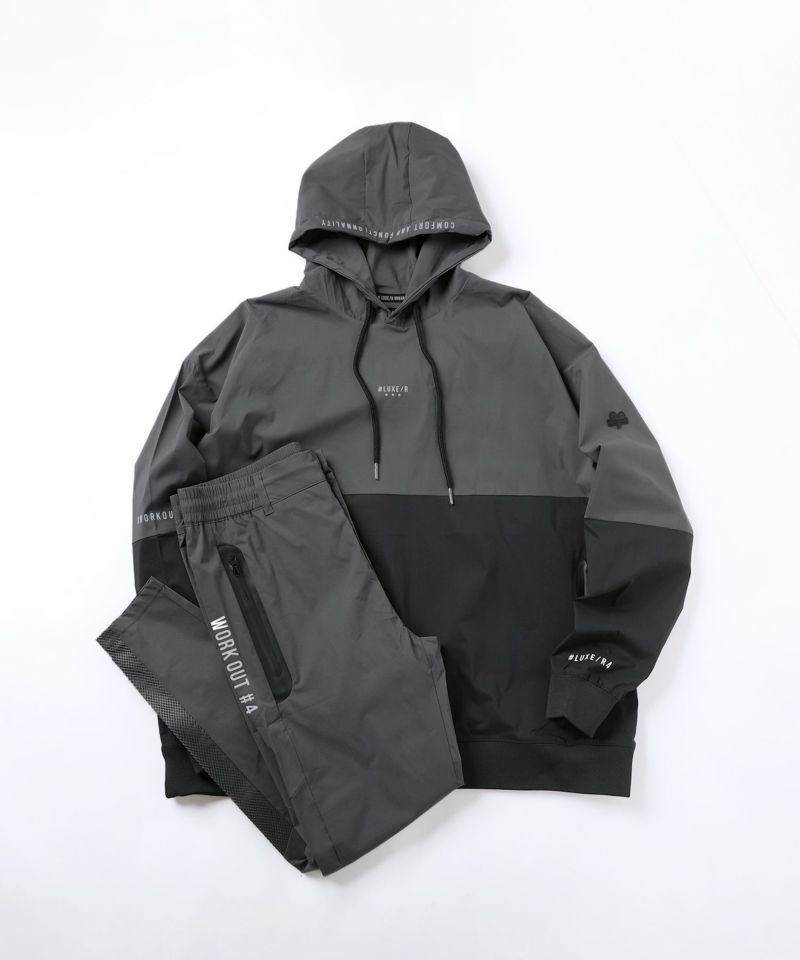LUXE/R GOLFストレッチ布帛長袖プルパーカー ストレッチ布帛長袖バイカラープルパーカー | REZES OFFICIAL