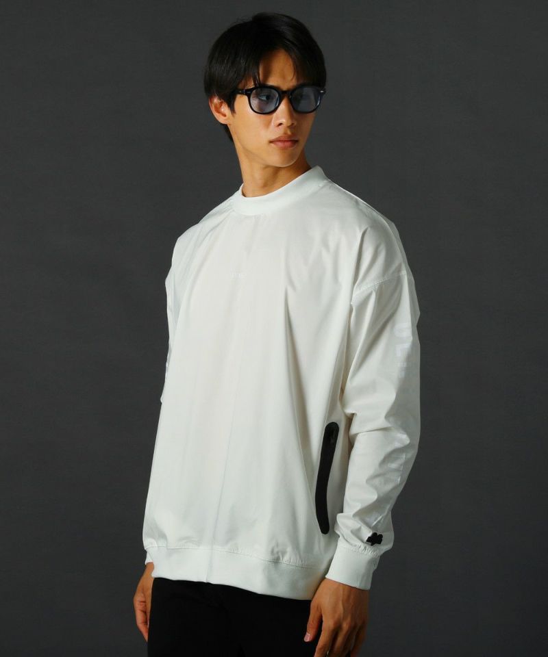 撥水ストレッチ布帛止水ジップハイネック長袖プルオーバー | REZES