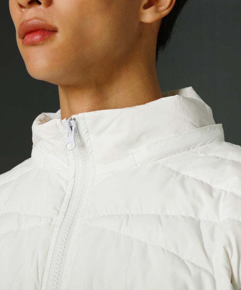 高密度タフタ×ニット切替フードダウンジャケット | REZES OFFICIAL