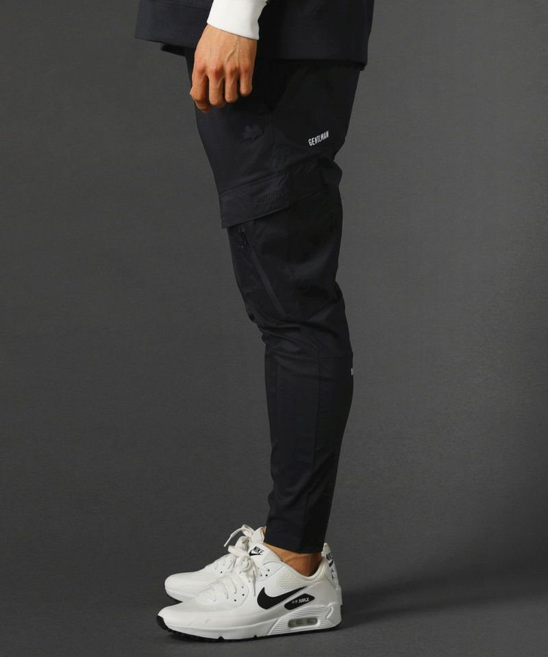 ベルトループ付き撥水加工ストレッチ布帛カーゴ裾ジップパンツ | REZES