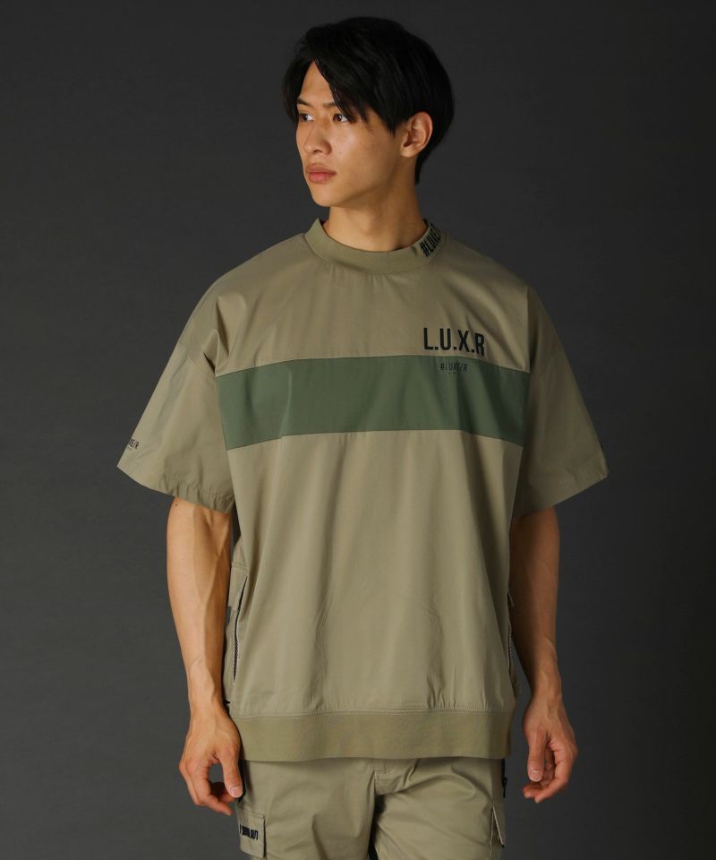 美品！デプス ナイロン ドライ ストレッチプルオーバー over size half zip nylon po / black | wee9s | ウィークス