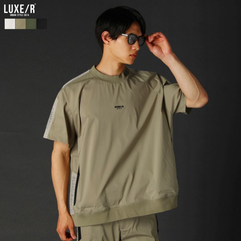 LUXE/R GOLF 撥水ストレッチ布帛止水ジップバイカラーハイネック 撥水加工ストレッチ布帛止水ZIPバイカラーハイネック長袖プル
