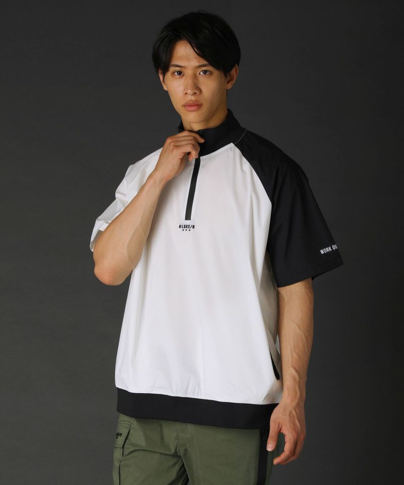 LUXE/R GOLF 撥水ストレッチ布帛止水ジッププルオーバー