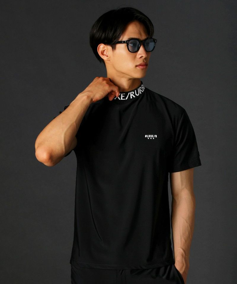 LUXE/R 接触冷感スムースストレッチ半袖ハイネック&パンツ Mサイズ 接触冷感/吸水速乾スムースストレッチ半袖ハイネックカットソー