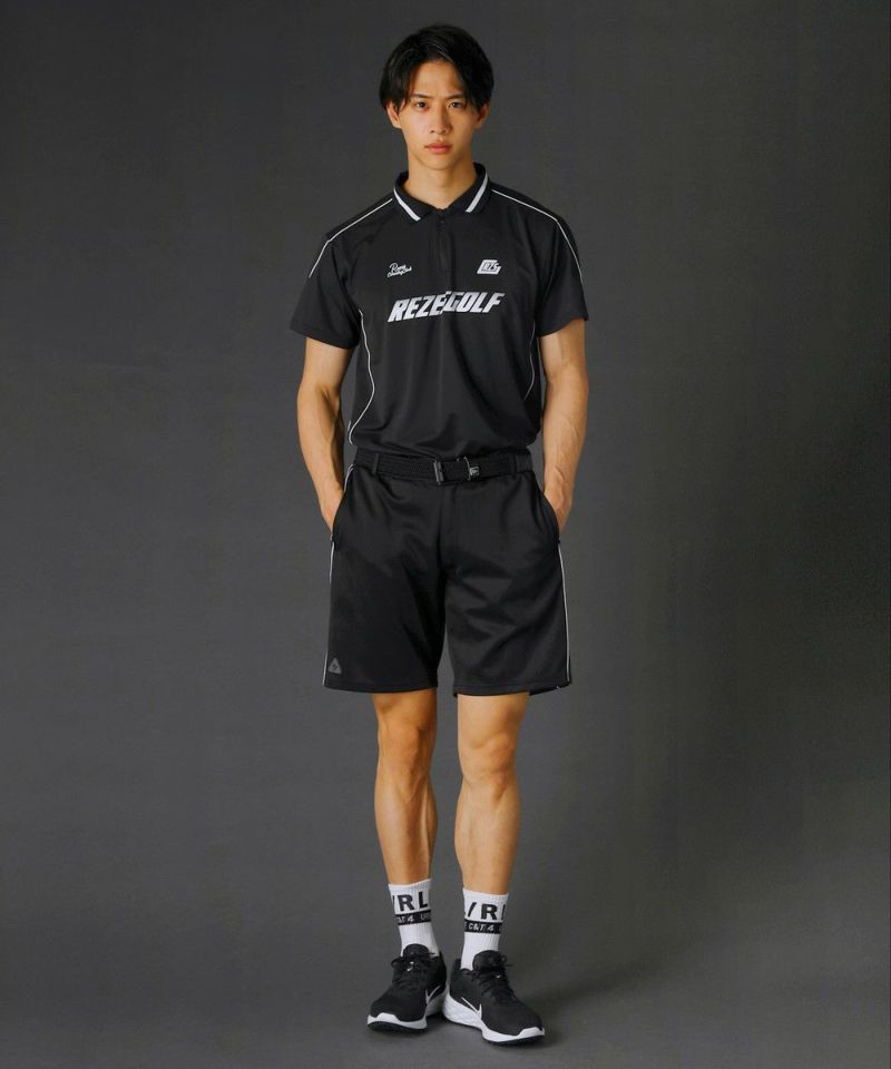 パイピングハーフジップ半袖ポロシャツ | REZES OFFICIAL ONLINE STORE