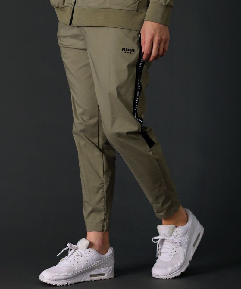 REZESコラボ】ベルトループ付き撥水加工ストレッチ布帛裾ジップパンツ