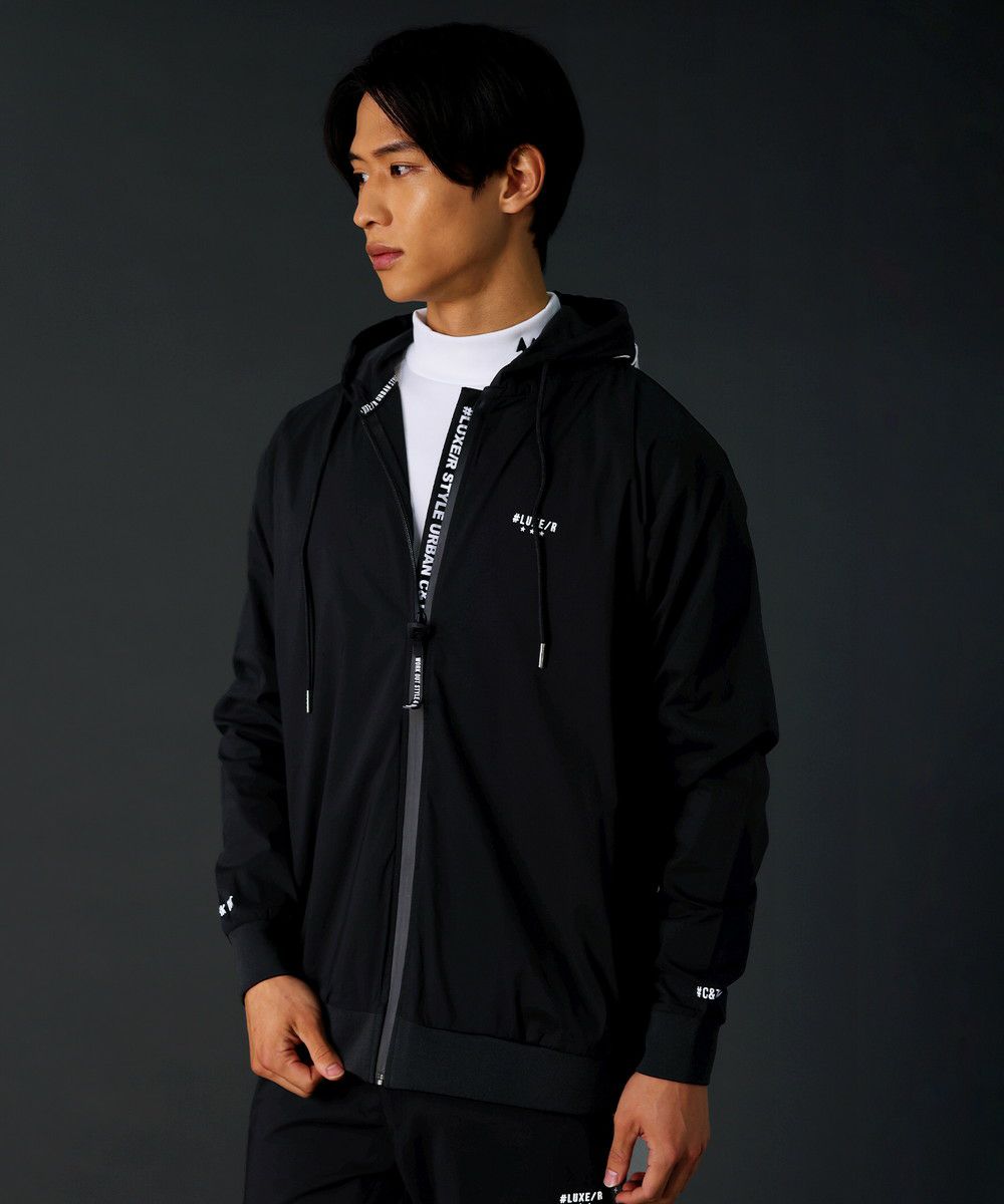 ストレッチ布帛撥水加工レギュラーサイズ止水ジップアップフード