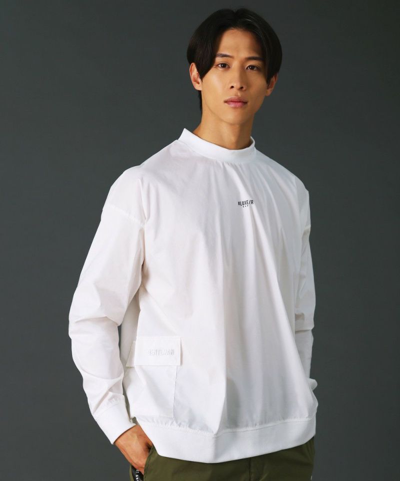 撥水ストレッチ布帛ツールポケットハイネックプルオーバー | REZES