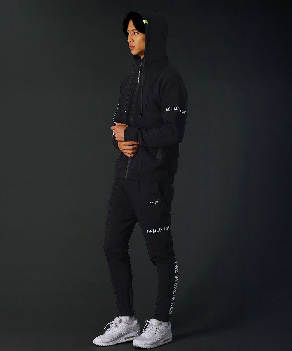 ベルトループ付き止水ジップフリースセンタープリーツ裾ジップパンツ