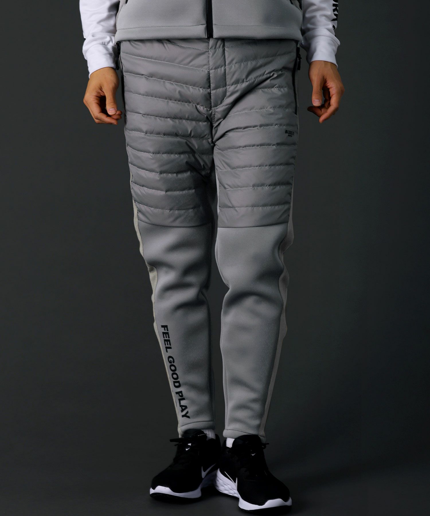 ベルトループ付き止水ジップ高密度タフタダウンフェザーパンツ | REZES